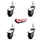 Service Caster 3 Inch Chrome Hooded Neoprene Rubber 5/16 Inch Threaded Stem Casters SCC, 4PK SCC-TS03S310-NPRB-BC-5161815-4 - alternate 2